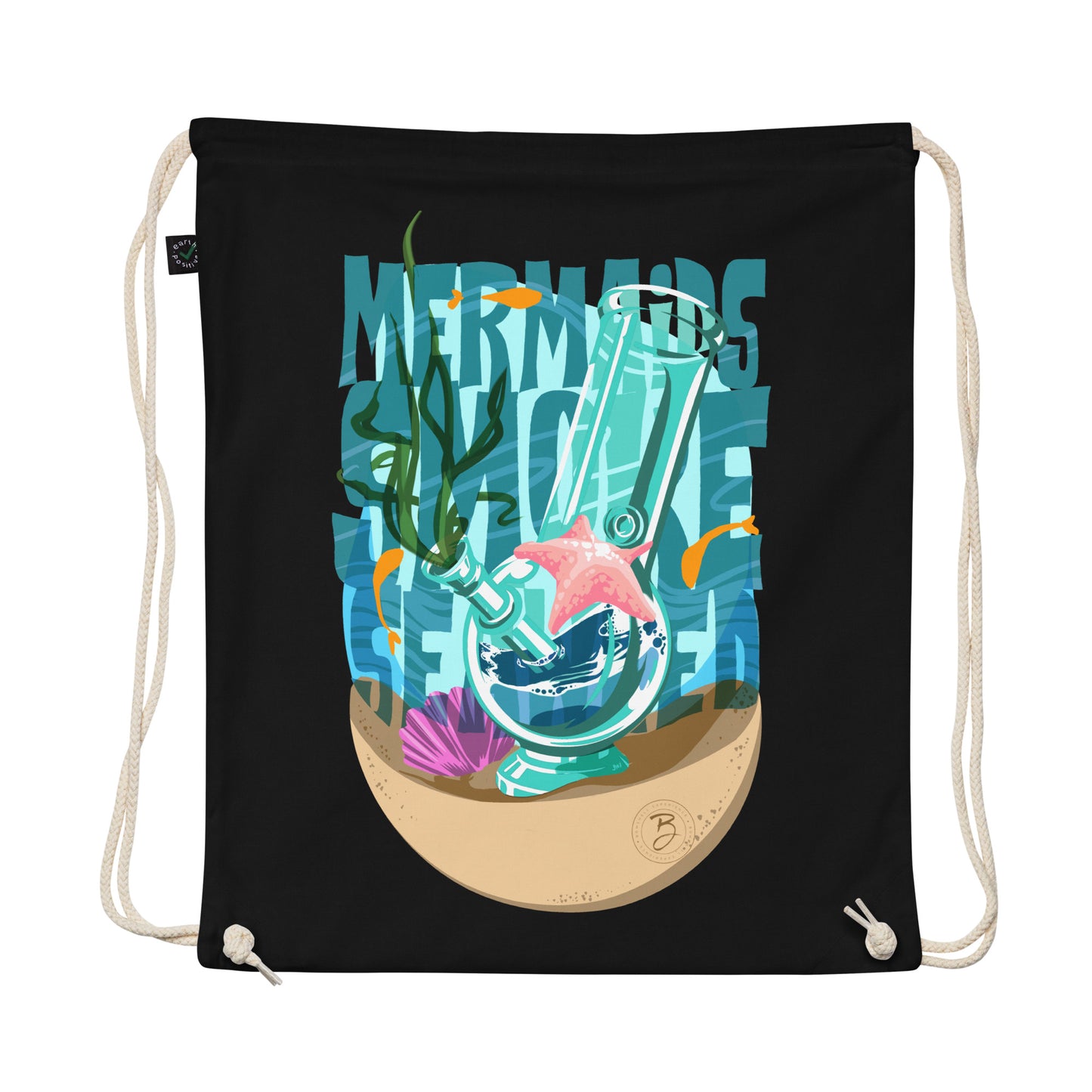 Mermaid Organic Cotton Drawstring Bag