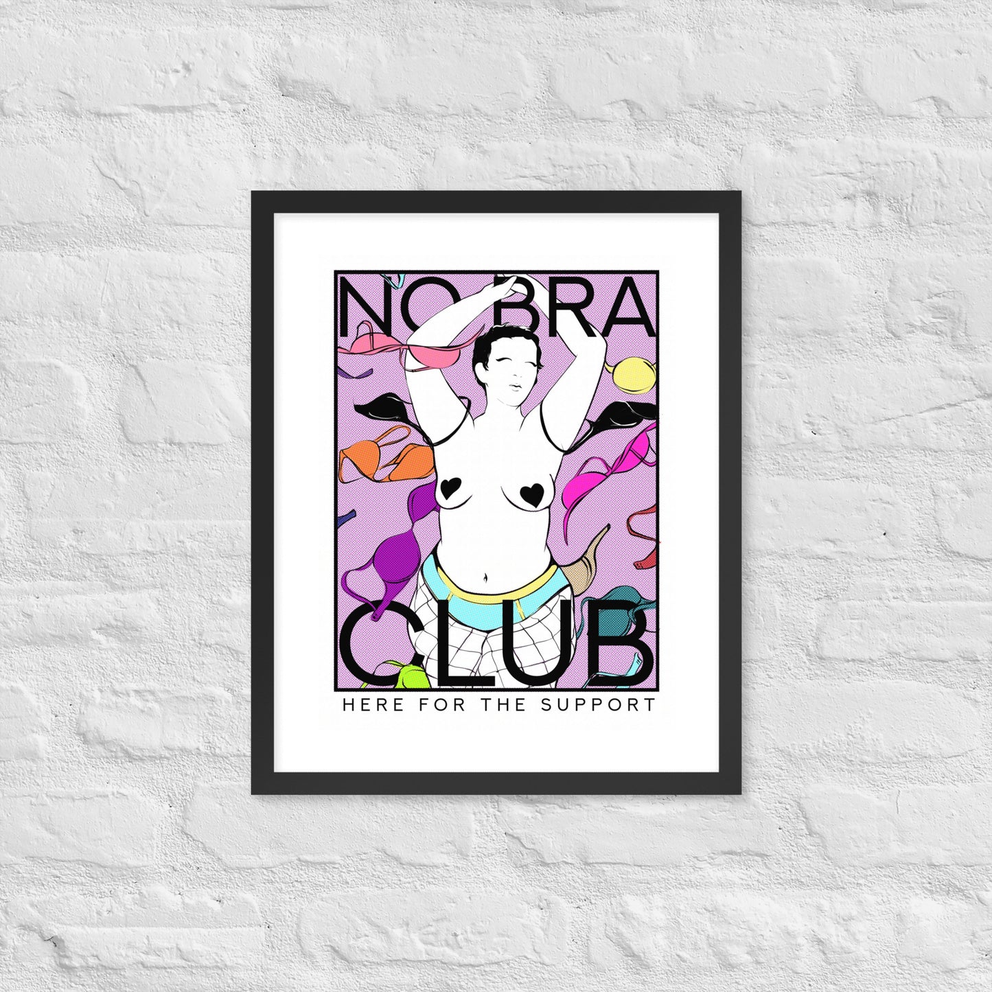 No Bra Club Framed Poster